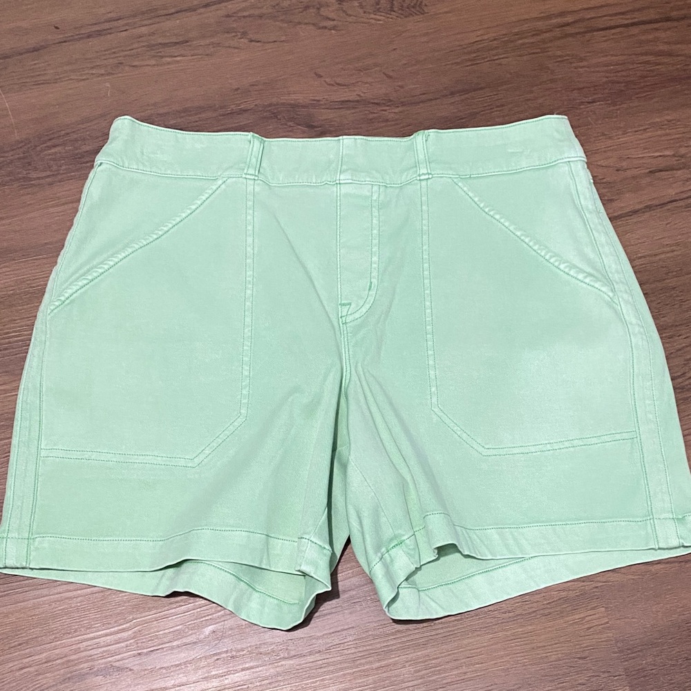 Spanx NWOT Stretch Twill Mint Green Shots size L